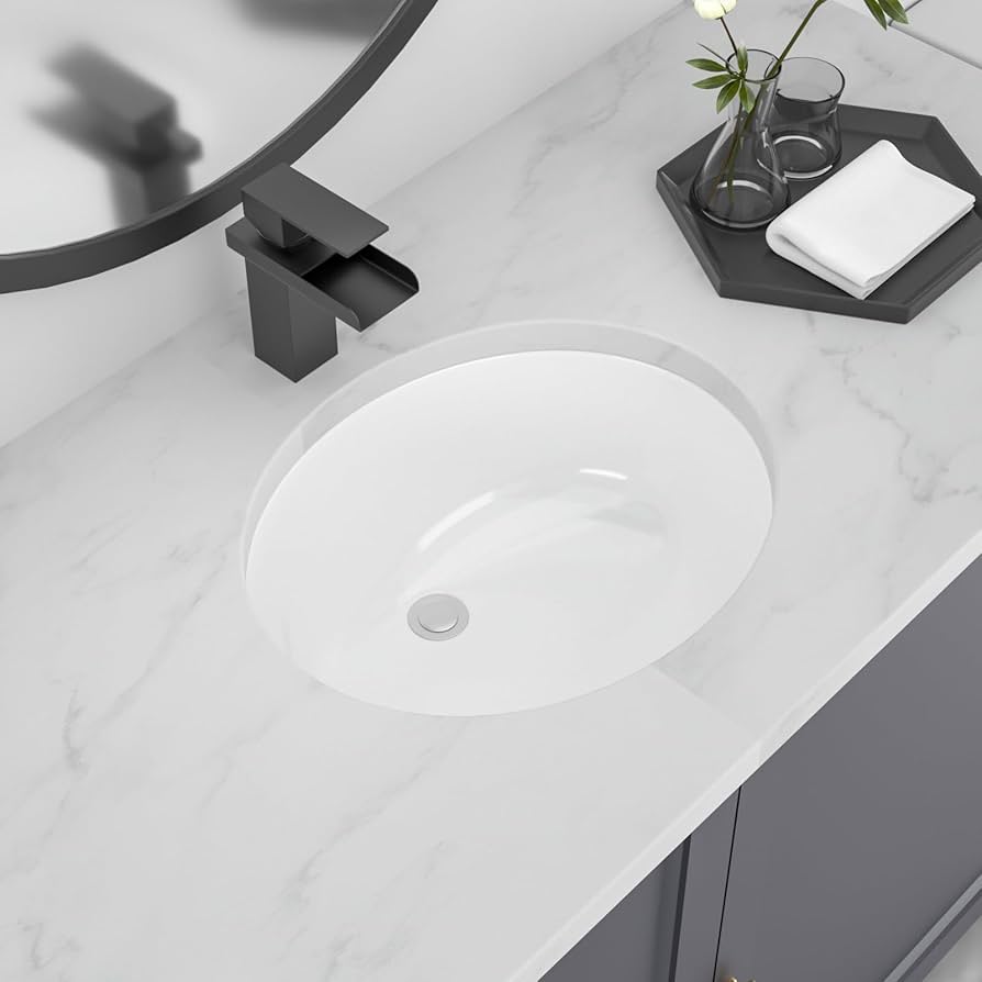 Lofeyo Undermount Bathroom Sink, 18''x15'' Oval Undermount